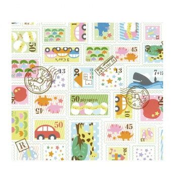 包装紙 プチスタンプ 半切 875 50枚