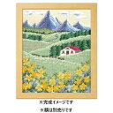 オリムパス クロスステッチ ししゅうキット オノエ・メグミ 7425 アルプスの山並みとハイジの花畑