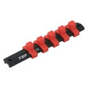 トップ工業(TOP) ソケットレール 差込角9.5mm レッド クリップ5個 R-3150