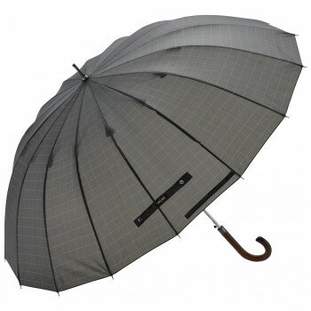 Waterfront 16本骨ジャンプ 長傘 65cm 柄 グレー グレー U165-0765GY1-B2
