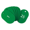 オープン工業 スチロール番号札 大 1~25 緑 BF-50-GN