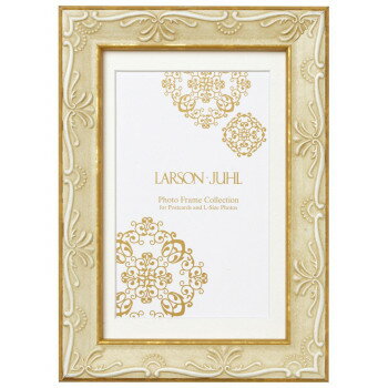 ラーソン・ジュール フォトフレーム ウィーン ハガキ L判用中抜きマット付き ホワイトxゴールド LJPF0023