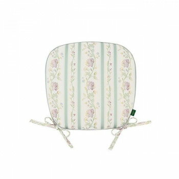 川島織物セルコン ミントン ハドンホールフラワーリボン ダイニングシートクッション 45×43Vcm LN1221 G グリーン