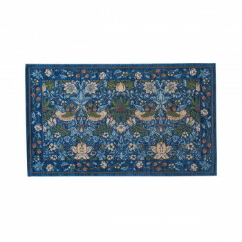 川島織物セルコン Morris Design Studio イチゴドロボウ マット 約45×75cm FH1709A B ブルー