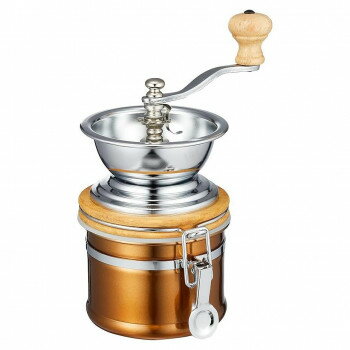 【ご注文について】お客様のご都合（数量間違いや型番・適合間違いも含む）による商品のキャンセル・交換・返品は一切承ることが出来ません。ご注文の際は慎重にお選びの上、ご注文願います。当店からの確認メールや、ご入金確認のメールが配信されない場合がございます。その場合は、商品発送（出荷）のメールをご確認下さい。【送料について】こちらは『同梱区分B ： 1配送先630円（※但し、北海道は1260円、沖縄県・離島へのお届けの場合は1650円）』が適用されます。※『異なる同梱区分の商品』を一緒にご注文頂いた場合は、同梱が出来ません。別配送となり追加送料がかかりますので、ご注文後に訂正の上、ご連絡させて頂きます。（送料は自動計算されません。出荷は保留扱いとなります。）【ご注文・配送に関しての注意事項】こちらはメーカーより直送となる場合がございます。ラッピング（包装）・のしがけは承ることが出来ません。メール便・定形外郵便等はご指定頂けません。配送業者はご指定不可。置き配は破損・汚損・紛失・盗難などの恐れがあるため、原則としてお断りしております。置き配による破損・汚損・紛失・盗難については保証ができかねますので、あらかじめご承知おきください。手挽きで本格的にコーヒーを楽しめます。サイズ170×106×208mm個装サイズ：17.6×11.6×11.4cm重量個装重量：700g素材・材質18-8ステンレスブロンズ塗装、スチールクロムメッキ、コルク、天然木、シリコーンゴム、鉄鋳物(刃)生産国台湾●広告文責：株式会社プロヴィジョン（tel:092-985-3973）