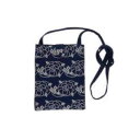 くろちく link刺繍スマホショルダー 牡丹 ネイビー 22409322