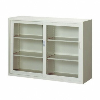 一般書庫/D:400タイプ 4×3型用引違書庫(ガラス戸) 棚板4枚付 ニューグレー N304G