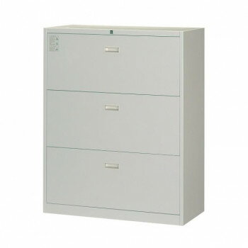 A4対応書庫 ラテラルキャビネット3段 H1110 仕切板6枚付・アジャスター付 ニューグレー FA40-G11