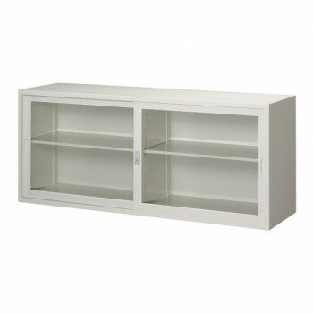 A4対応書庫/D:515タイプ 引違枠付書庫(ガラス戸) H750/W1760 棚板2枚付 ニューグレー FJG52-G7W