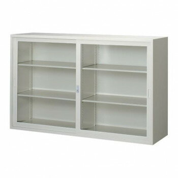 A4対応書庫/D:515タイプ 引違枠付書庫(ガラス戸) H1110/W1760 棚板4枚付 ニューグレー FJG52-G11W