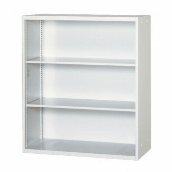 壁面収納家具/D:450 スライドボード専用オープン保管庫(書庫) 棚板2枚・ボードセット取付穴付 ALPSホワイト色 UAOS-W11