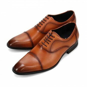 ヴィア カミーノ via cammino 内羽根ストレートチップドレスシューズ ライトブラウン 25.5cm VC2505