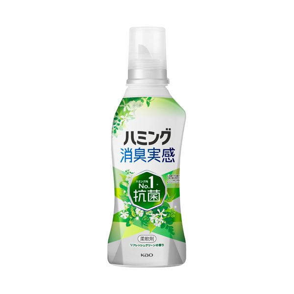 (まとめ) 花王 ハミング消臭実感 リフレッシュグリーンの香り 本体 510mL 1本 【×5セット】