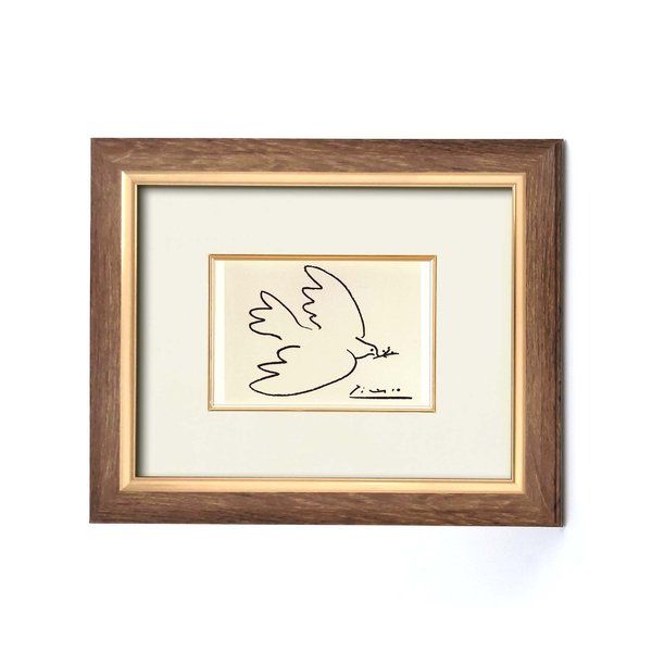 絵画額縁 フレーム 壁掛け・置き型兼用 スタンド付き ピカソ 「平和」 額縁 額 フレーム