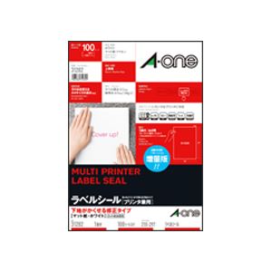 エーワン ラベルシール(プリンター兼用) 下地がかくせる修正タイプ マット紙・ホワイト A4判 ノーカット 31282 1冊(100シート)(3)