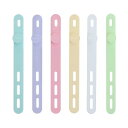 オウルテック MOTTERUソフトタッチ ケーブルバンド sofumo シャーベットカラー MOT-CBBAND03-SE1パック(6本)