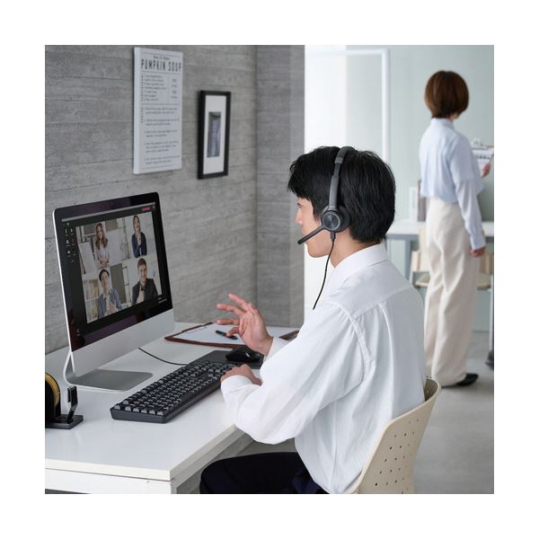エレコムノイズリダクションステレオBluetoothヘッドセット ブラック LBT-HSOH20BK 1個