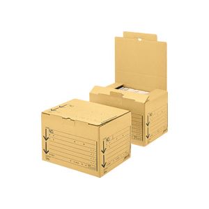 （まとめ） ライオン事務器 文書保存箱 （強化タイプ）A4用 内寸W420×D325×H265mm 