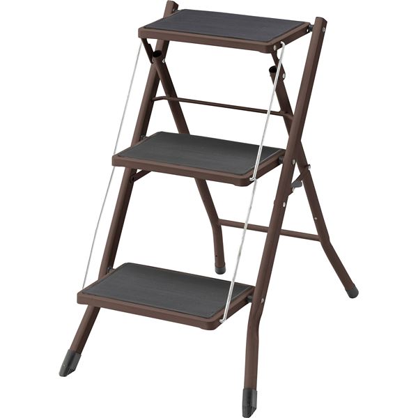 ステップ 脚立 約幅42.5×奥行65.5×高さ68cm ブラウン スチール ステップ台 DIY用品 作業 工具 生活用品 完成品
