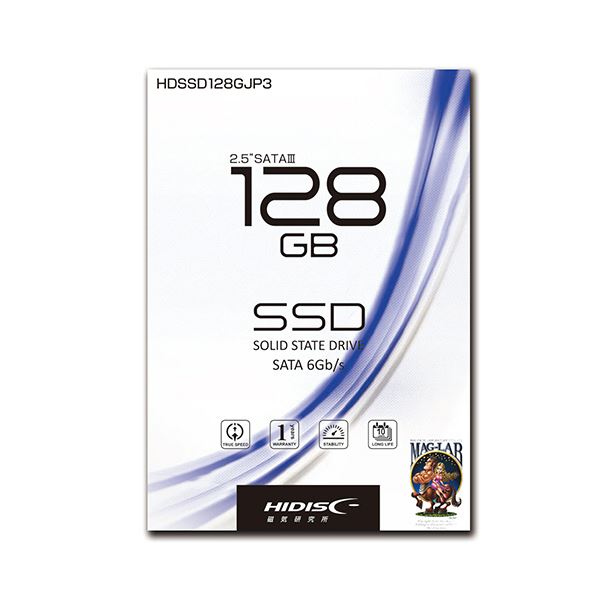 ハイディスク2.5インチ SATA接続 内蔵SSD 128GB HDSSD128GJP3 1台