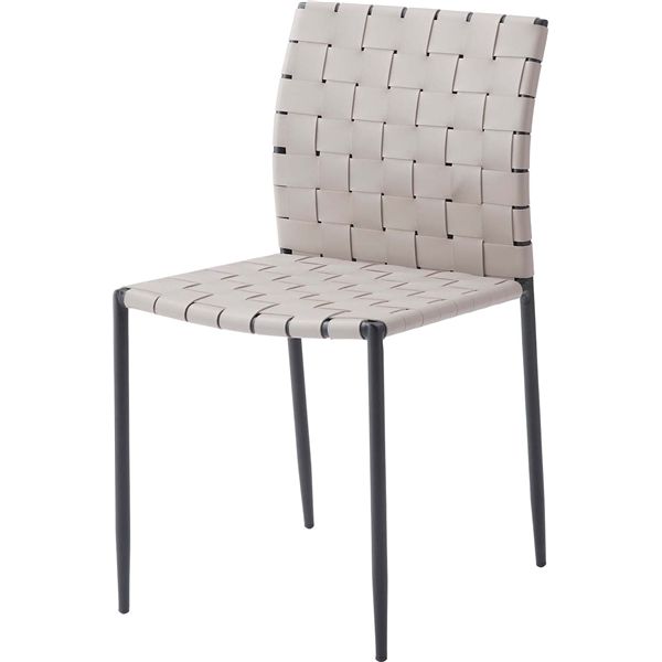 チェア ライトグレー 合皮 （約W43×D52×H80.5×SH45cm） 完成品