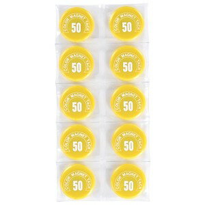 (まとめ)ミツヤ カラーマグネット MR-50 黄 50mm 10個【×5セット】