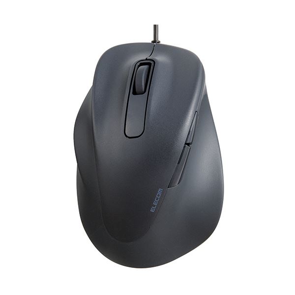 エレコム 静音有線マウス EX-G 5ボタン Lサイズ(左手用) ブラック M-XGL31UBSKBK 1個