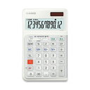 カシオ 人間工学電卓 12桁ジャストタイプ ホワイト JE-12D-WE-N 1台