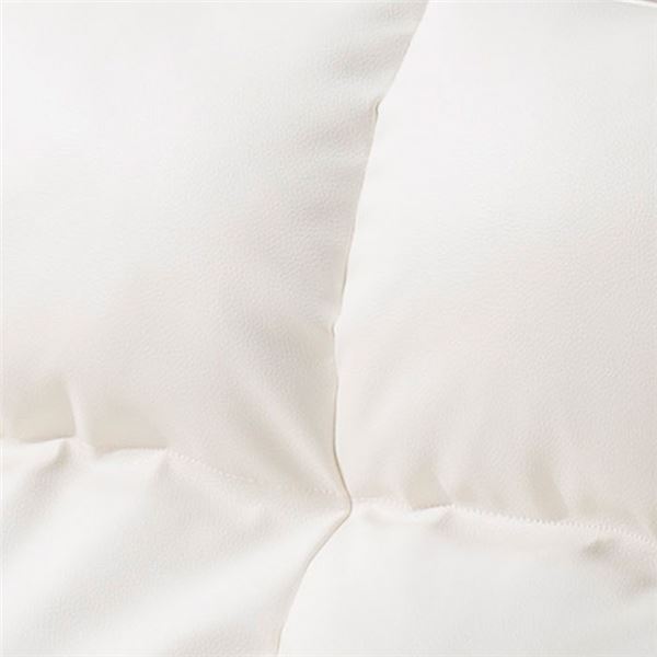 ふかふか カウチソファ アイボリーレザー調 肘付 コンパクト 脚付 リクライニング フロアソファ ローソファ LIRAKU [2]