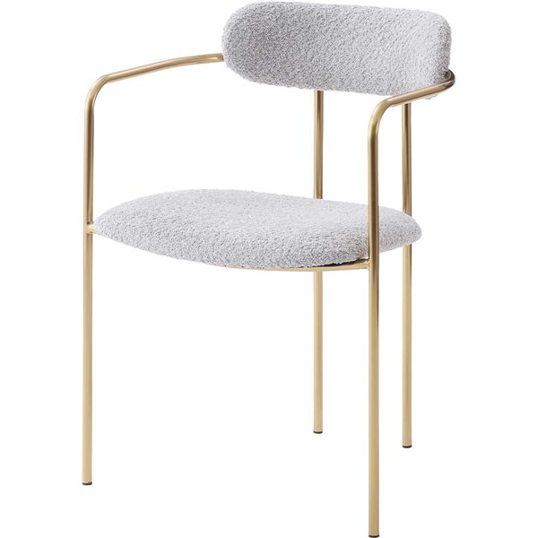 アームチェア グレー （約W52.5×D51×H74×SH46cm） 組立式