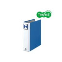 (まとめ)TANOSEE 両開きパイプ式ファイル A4タテ 70mmとじ 青 30冊