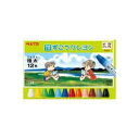 (まとめ)ぺんてる ずこうクレヨン 12色 PTCG1-12 【×6セット】