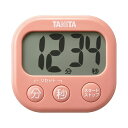 (まとめ) タニタ抗菌でか見えタイマー コーラルピンク TD-429-PK 1個 【×2セット】