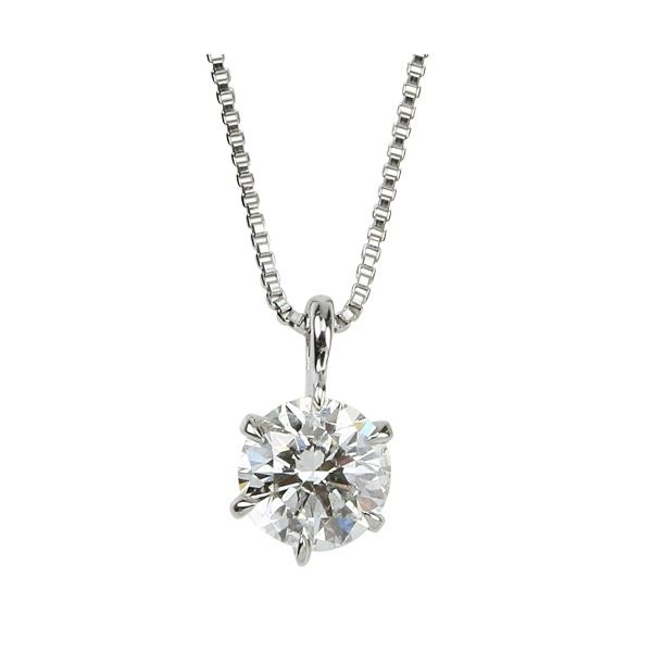 ダイヤモンドペンダント/ネックレス プラチナ Pt900 0.5ct ダイヤネックレス 一粒 6本爪 Hカラー SI2クラス Good 0.5カラット 鑑定書付き