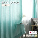 日本製 リネン カーテン 幅100×丈170cm 2枚入り グリーン 亜麻調 麻 天然素材 通気性 速乾性 保温性 国産 受注生産 リビング