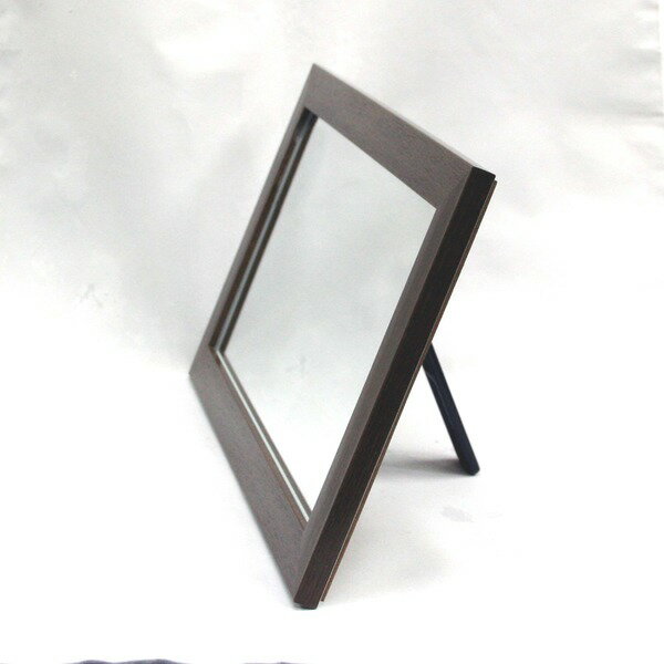 ワイド スタンドミラー 姿見 鏡 ブラウン