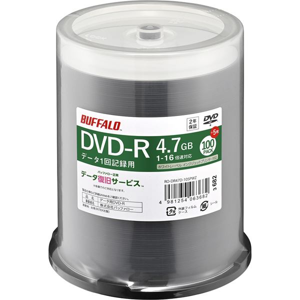 obt@[ wfBA DVD-R PCf[^p 4.7GB @l`l 100+5 RO-DR47D-105PWZ