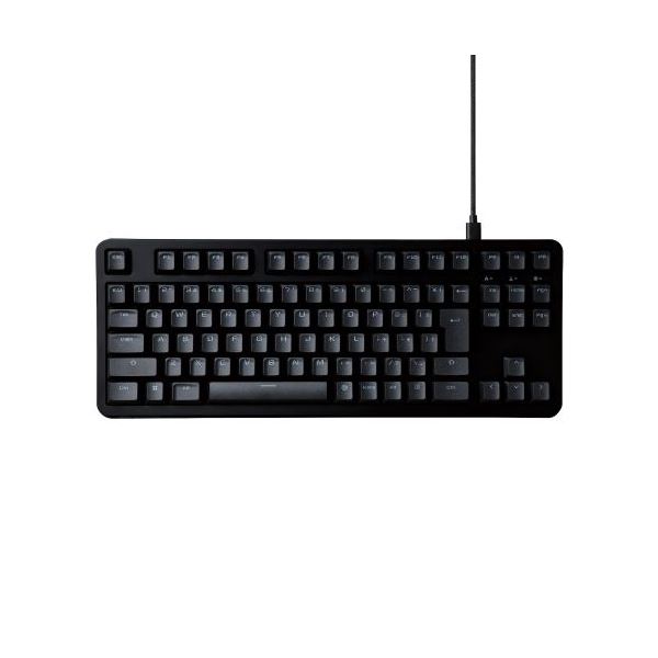 エレコム ゲーミングキーボード/Vcustom/有線/着脱式/メカニカル/ネオクラッチキーキャップ/テンキーレス/クリッキー(青軸)/RGB/ブラック TK-VK310CBK