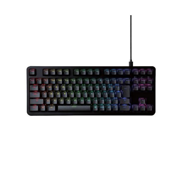 エレコム ゲーミングキーボード/Vcustom/有線/着脱式/メカニカル/ネオクラッチキーキャップ/テンキーレス/クリッキー(青軸)/RGB/ブラック TK-VK310CBK