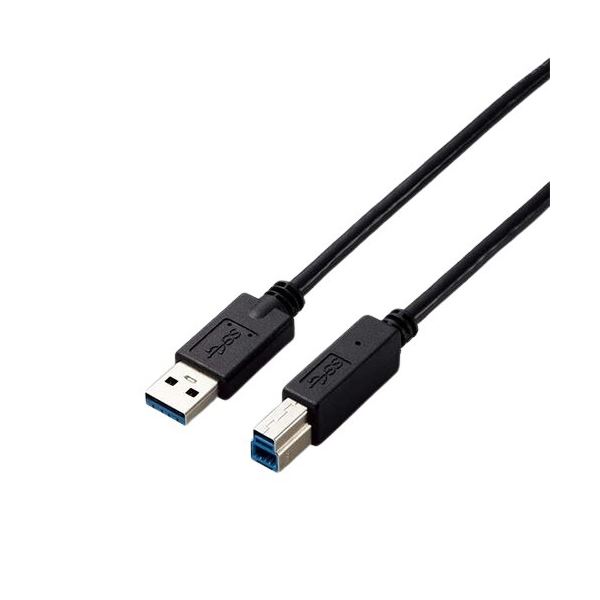 エレコム USB3.0 A-Bケーブル 2.0m RoHS指令準拠（10物質） USB3-AB20BK/ID 1本