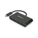 StarTech.com 4ポートUSB3.0ハブ USB Type-C接続 USB-A×4口 USBバスパワー対応 ブラックHB30C4AB 1個