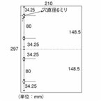 日本紙通商 カット紙 A4-2-4 2分割4穴 A4 500枚×5冊