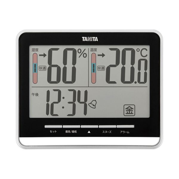 タニタ デジタル温湿度計 ブラック TT-538BK 1個