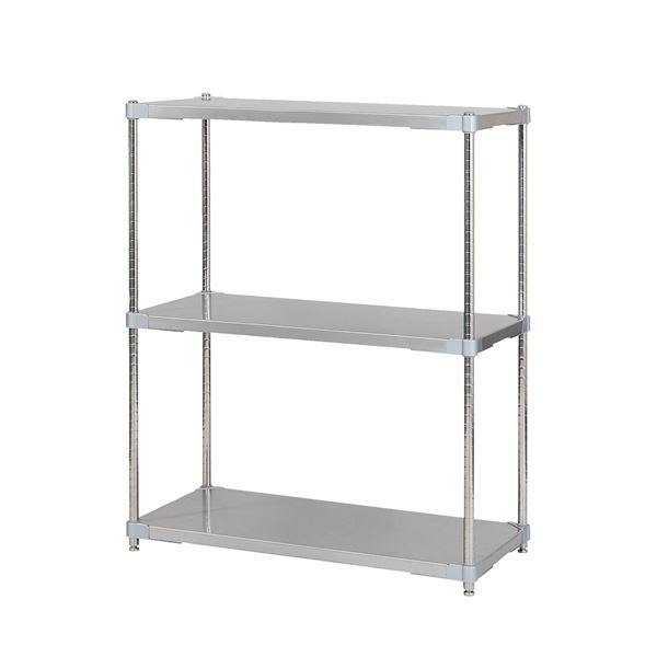 ステンレス シェルフ 46×90cm 3段 H120cm 日本製 耐錆 耐薬性 耐久性 冷蔵 冷凍 高温多湿対応 収納棚 ..