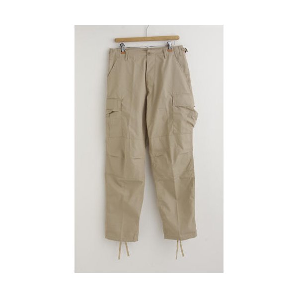 アメリカ軍 BDU カーゴパンツ ／迷彩服パンツ 【 XSサイズ 】 リップストップ YN521007 カーキ 【 レプリカ 】