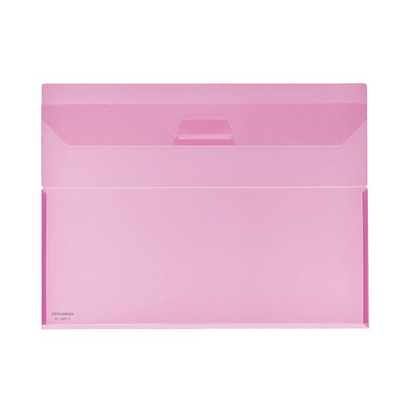 (まとめ) コクヨ クリヤーホルダー(クリアホルダー)(キャリー) A4 ピンク フタ付 マチあり フ-770P 1枚 【×30セット】