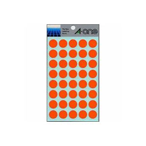 （まとめ） エーワン カラーラベル 丸型15mm径 07025 橙 1P14シート（560片）入 【×10セット】