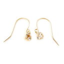 ピアス アクアマリン K18 イエローゴールド 3月 誕生石 ジプシー フック ピアス シンプル