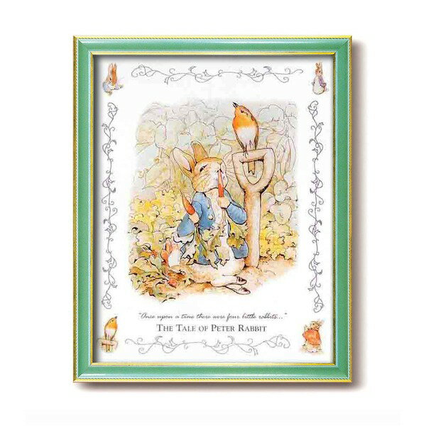 絵画額縁 フレーム セット ポスター額 壁掛け用 ピーターラビット お食事中 化粧箱入り 額縁 額