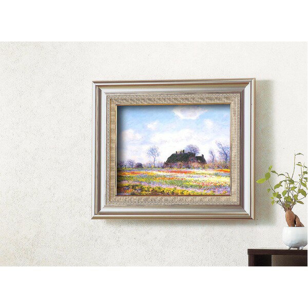 名画額縁 フレームセット F6AS モネ 「花畑」 477×571×59mm 壁掛けひも付き